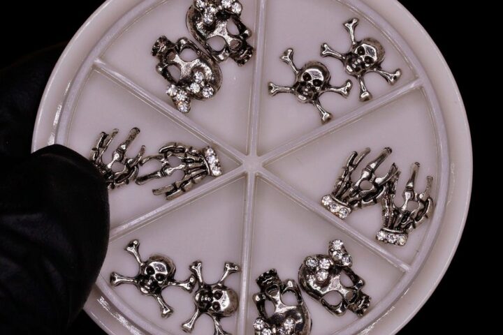 3D Halloween Nail Charms — Skulls & Claws Set