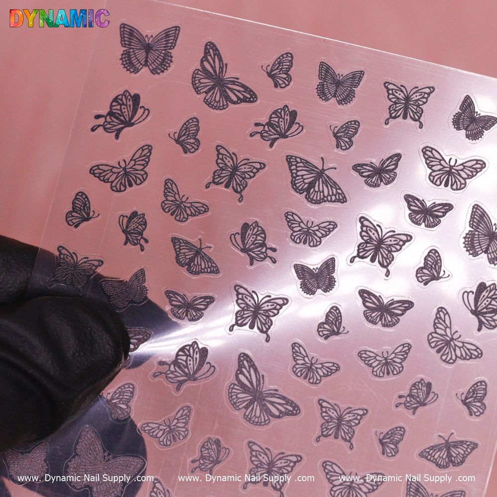 Black butterfly nail sticker - 2
