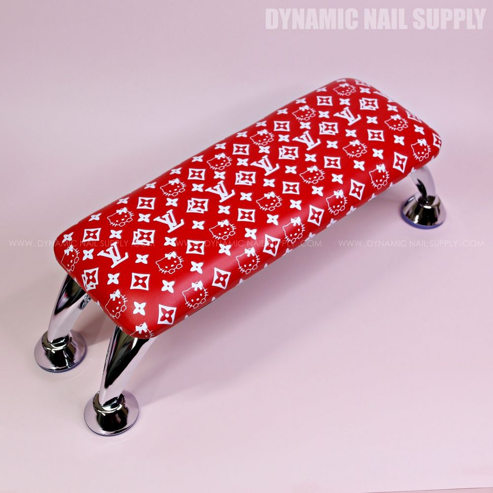 red leather nail table armrest - 3