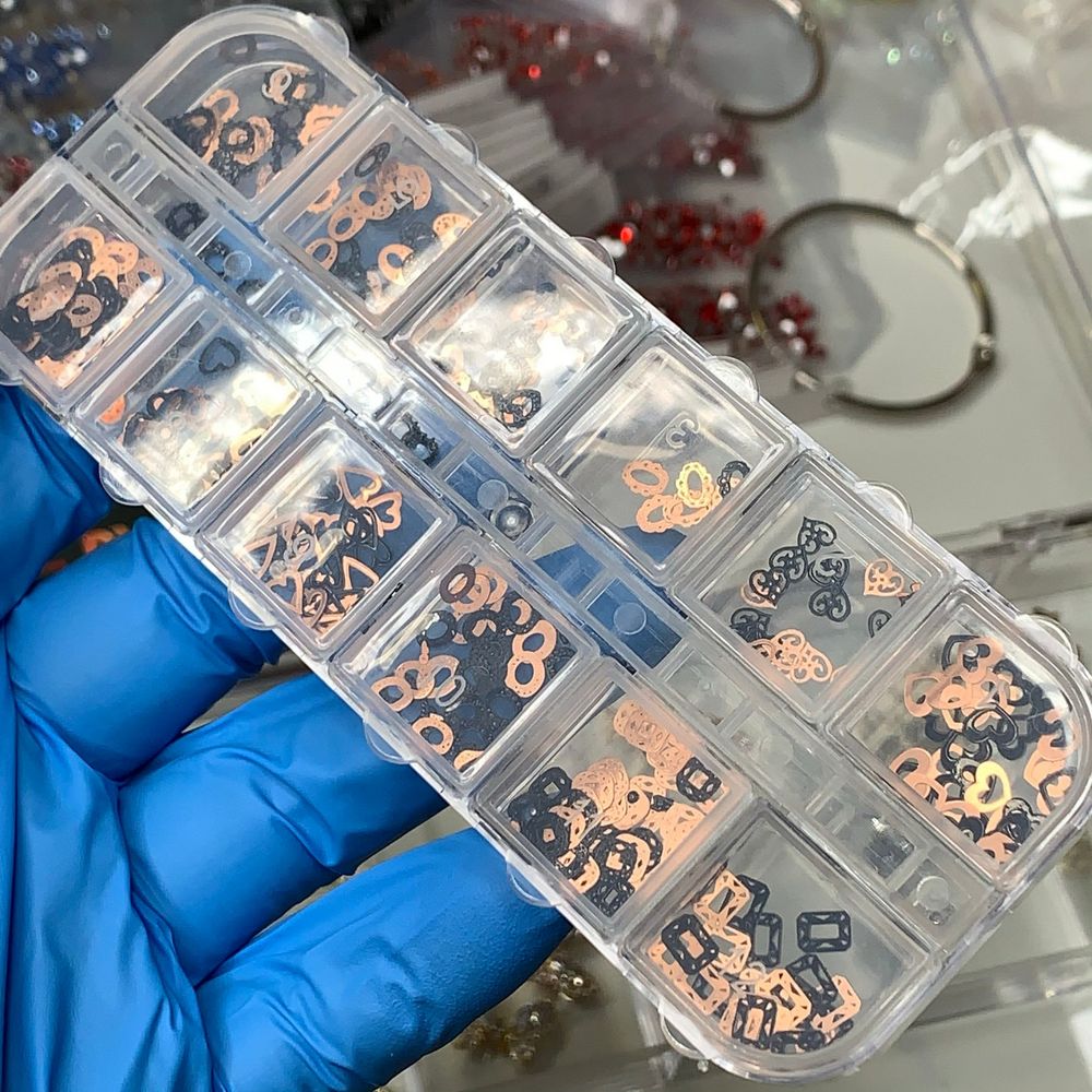 box of metal nail sequins - 2